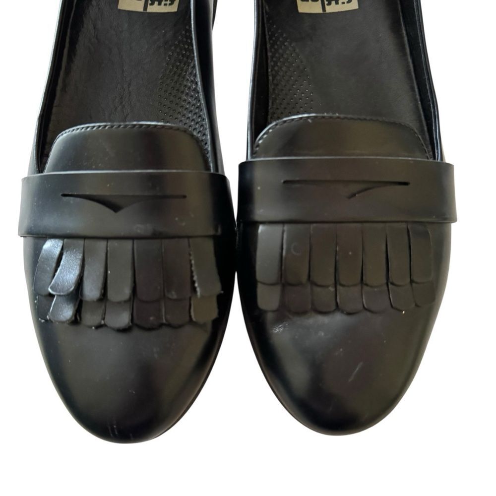 Fitflop Black Leather Slip-On Fringey Sneakerloafer Women's Size 9 - Picture 2 of 7